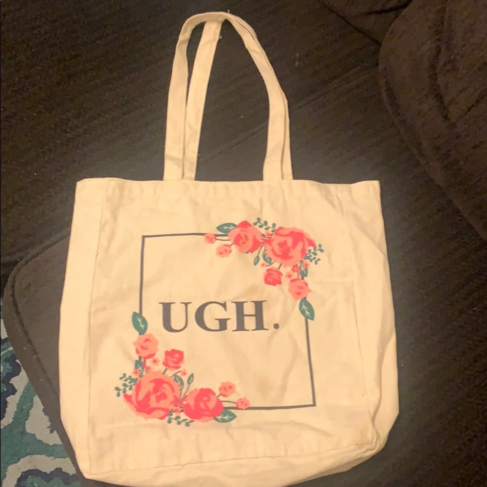 “Ugh” floral tote.